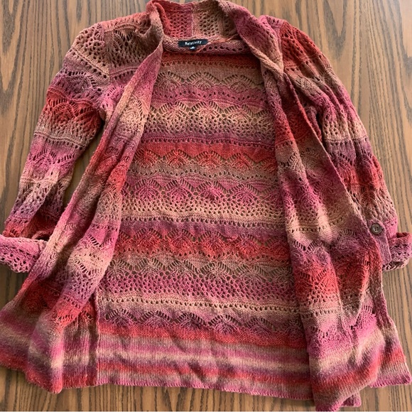 Relativity Knit Acrylic Cut Out Cardigan Women’s - Picture 4 of 9